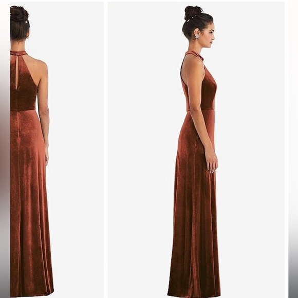 Threads Auburn Moon Velvet Halter Dress - Picture 3 of 10